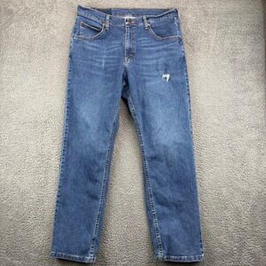 Wrangler Premium Quality Mens Blue Straight Leg Jeans 33x30 1097FXWXD